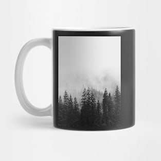 Forest, Trees, scandinavian, Black and white, Nature print Mug